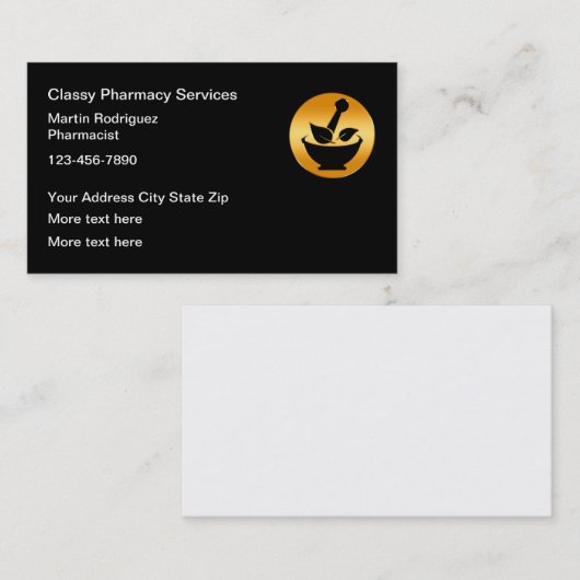 高級小売薬局薬剤師 名刺 (正面/裏面)