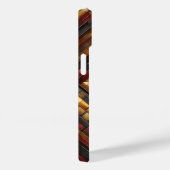 高級幾何学模様の木製象嵌入りスマホケース 赤+ゴールド Case-Mate iPhoneケース (裏面 / 右)