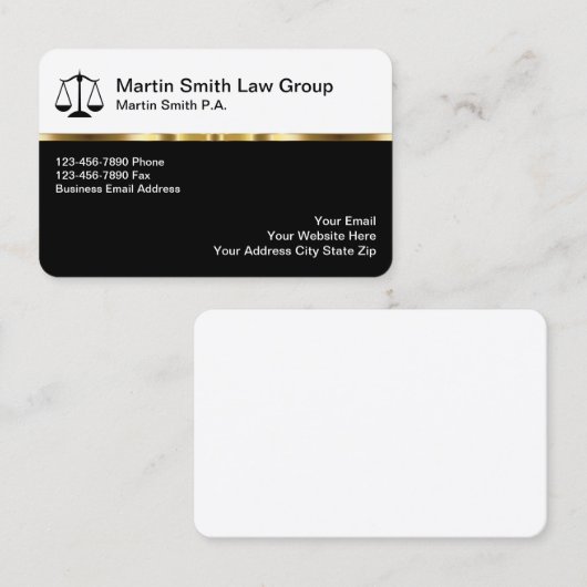 高級弁護士オフィス名刺 名刺 (正面/裏面)