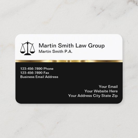 高級弁護士オフィス名刺 名刺 (正面)