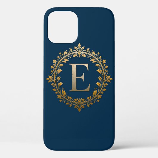 👑 高級感あふれるゴールドのイニシャル「E」モノグラム エレガントな輝きのカスタムデザイン Case-Mate iPhoneケース (裏面)