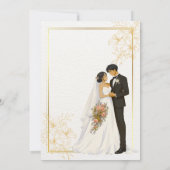 高級感あふれるゴールドの結婚式招待状 招待状 (裏面)