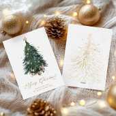 高級感あふれる白とゴールドのクリスマス シーズンカード