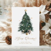高級感あふれる白とゴールドのクリスマス シーズンカード