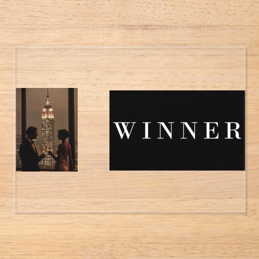高級感あふれるWINNERアクリルイベント招待状 アクリル招待状 (正面)