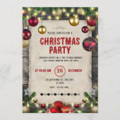 高級感あるフォーマルなクリスマスパーティーの招待状 | ラグジュアリー 招待状 (正面)