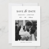 高級感あるモノクロ 結婚式の事前お知らせフォト 招待状 (正面)