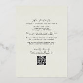 高級感あるモノグラムQRコード付結婚式招待状 ゴールド 箔招待状 (裏面)