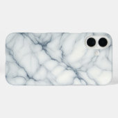 高級感ある白大理石ケース - 洗練されたブルーとグレー Case-Mate iPhoneケース (裏面 (横))