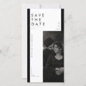 高級感ある編集風の結婚式のモノクロ写真 セーブザデート (正面)