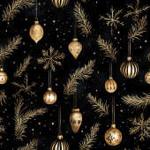 高級感ある黒と金の水彩クリスマス オーダーネーム フリースブランケット