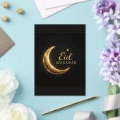 高級感ある黒と金のEid Mubarakカード - プレミアム仕様 アクリル招待状 (インサイチュ (ウェディング))