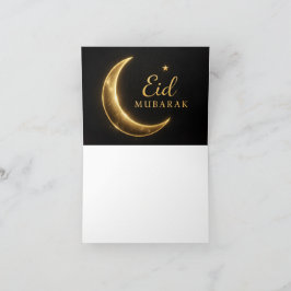 高級感ある黒と金のEid Mubarakカード - プレミアム仕様 サンキューカード