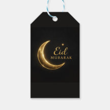 高級感ある黒と金のEid Mubarakステッカー - エレガント