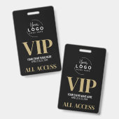 高級感ある黒と金のVIPイベントロゴ バッジ (正面&裏面)
