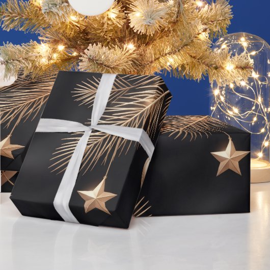 高級感ある黒金クリスマス包装紙 | Perso ラッピングペーパー (クリスマス)