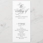 高級感のあるエレガントなカリグラフィーの結婚式プログラム プログラム (正面)