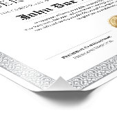 高級感のあるクラシックな卒業証書 ゴールド箔押しシール フォトプリント (角)