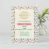 高級感のあるクリスマスパターン 名入れ可能 招待状 (スタンド正面)