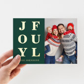 高級感のあるグリーンのクリスマスゴールドフォト 箔シーズンカード