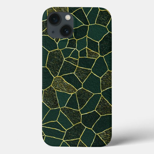 高級感のあるグリーンゴールドの抽象的な高級感のあるテクスチャ柄 Case-Mate iPhoneケース (裏面)