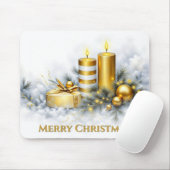 高級感のあるゴールドのクリスマス飾り マウスパッド (マウス)