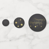 高級感のあるゴールドのメリークリスマス星 コンフェッティ (裏面)