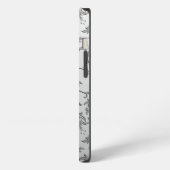高級感のあるシルバー ブロケード iPhoneケース (左側面)