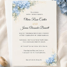 高級感のあるダスティブルーのアジサイの結婚式