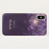 高級感のあるパープルのギラギラボケ＋名前入り Case-Mate iPhoneケース (裏面(横))