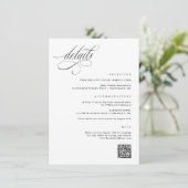 高級感のあるファンシーな結婚式の詳細 エンクロージャーカード (スタンド正面)