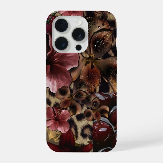 高級感のあるフローラルデザインのスマホケース iPhoneケース (裏面)