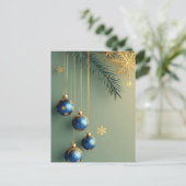 🎄 高級感のあるホリデーオーナメントが輝く ❄️ クリスマス ポストカード (スタンド正面)