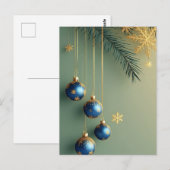 🎄 高級感のあるホリデーオーナメントが輝く ❄️ クリスマス ポストカード (正面/裏面)