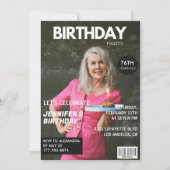 高級感のあるラグジュアリー雑誌風の写真　76歳の誕生日 招待状 (正面)