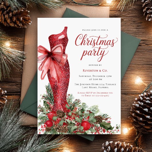 高級感のある会社のクリスマスパーティー 招待状