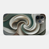 高級感のある優雅な渦巻き模様のグリーンゴールドグレーギフトアイデア Case-Mate iPhoneケース (裏面(横))
