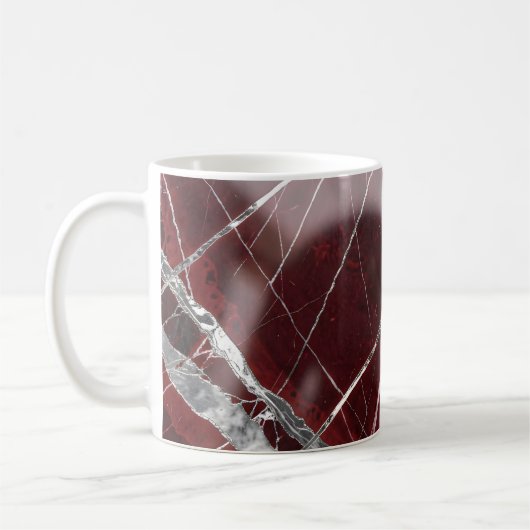 高級感のある光沢紅大理石 コーヒーマグカップ (左)