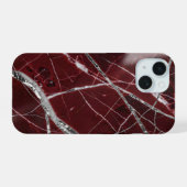 高級感のある光沢紅大理石 iPhone 15ケース (裏面横)