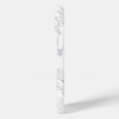 高級感のある白い花柄エンボス加工スマホケース Case-Mate iPhoneケース (裏面 / 左)