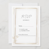 高級感のある白とゴールドのミニマリストRSVP 招待状 (正面)