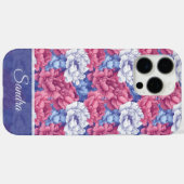 高級感のある紫の芍薬のカスタムネームiPhoneケース Case-Mate iPhoneケース (裏面 (横))