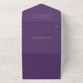 高級感のある紫のQRコード エレガントな結婚式 オールインワン招待状 (外側)