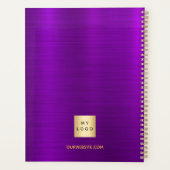 高級感のある紫色のゴールドのビジネス+ロゴ 2027 プランナー手帳 (裏面)