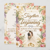 高級感のある結婚式招待状カード(編集可能) 招待状 (正面/裏面)