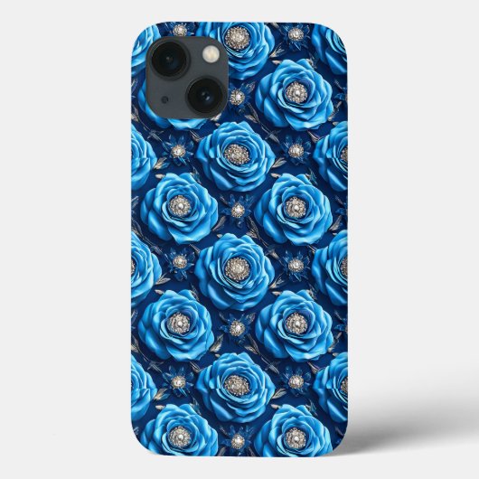 高級感のある美しい青い花のロマンティックボタニカルデザイン Case-Mate iPhoneケース (裏面)
