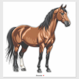 🐎 高級感のある茶色の馬 デカール 馬好きへのギフト