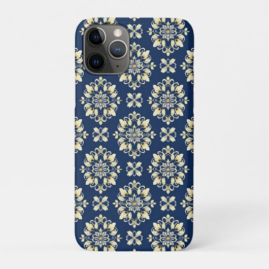高級感のある金色のアクセントが施されたエレガントな花柄 Case-Mate iPhoneケース (裏)