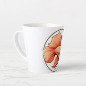 高級感のある金魚のイラスト入り陶器マグカップ カフェラテマグ (左アングル)