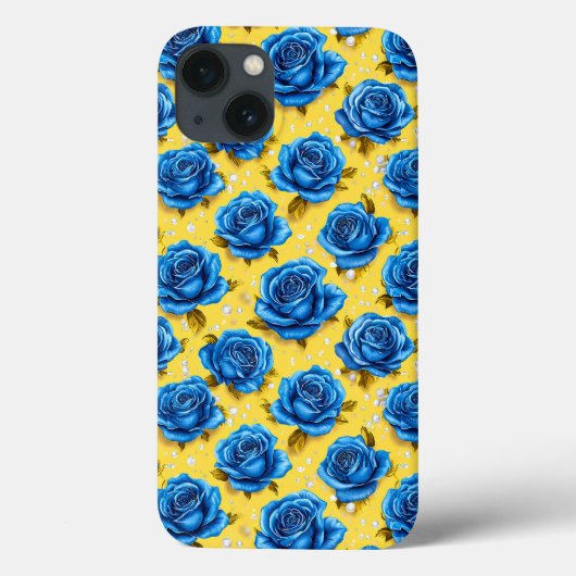高級感のある青いバラのモダンでエレガントなフラワーデザイン Case-Mate iPhoneケース (裏面)